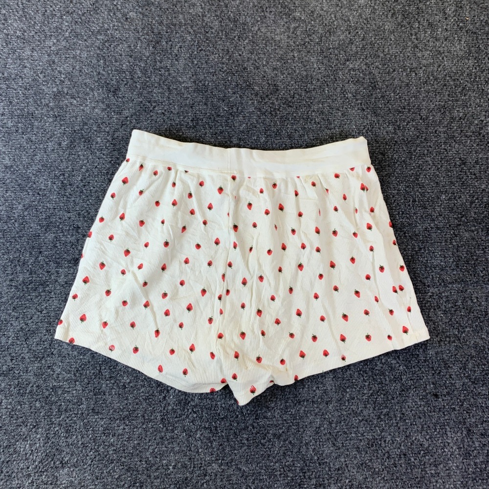 SKIMS COTTON RIB LOOSE BOXER SNOW‎ STRAWBERRY XXS